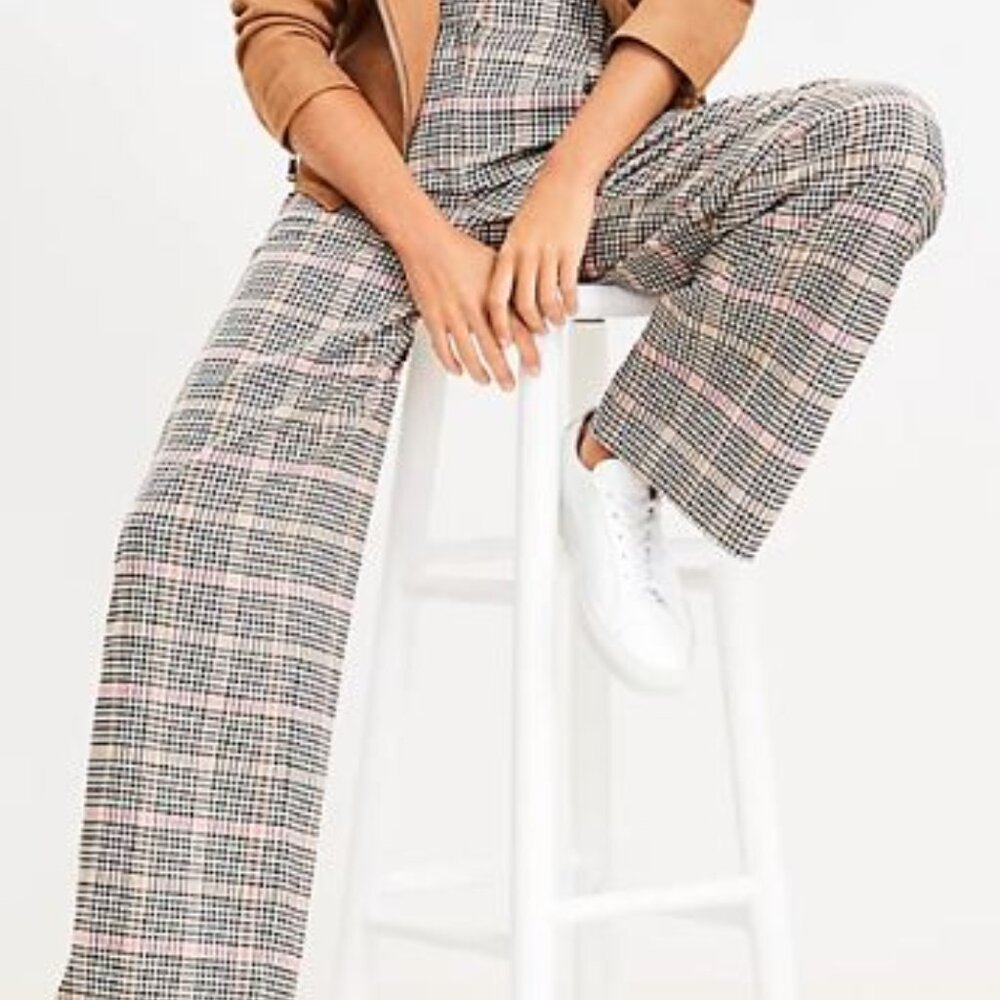 LOFT Peyton Trouser Pants in Plaid (8 Reg)
